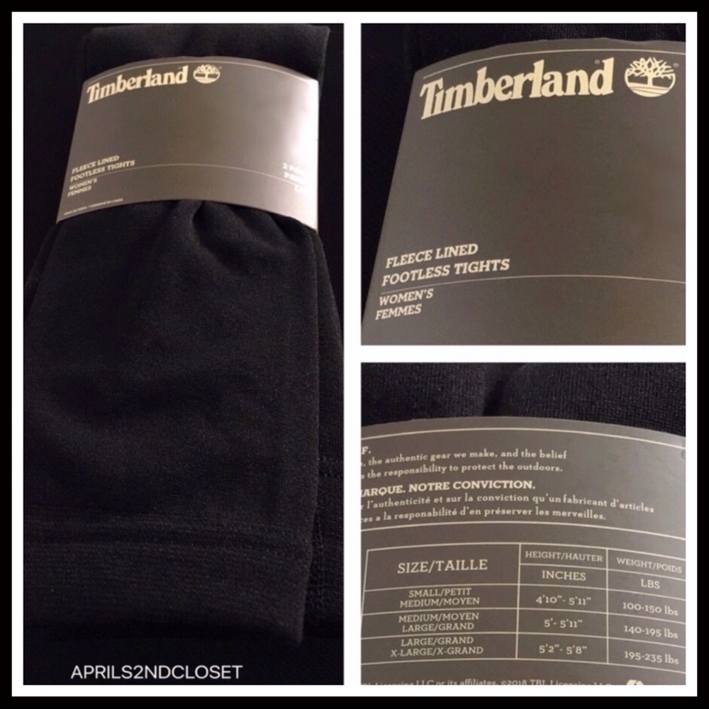 TIMBERLAND 2 BLACK FLEECE LINED LEGGINGS A2C - Picture 10 of 16